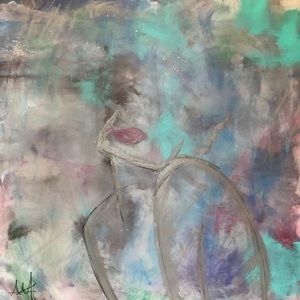 48”x48” original mixed media artwork on wrapped canvas